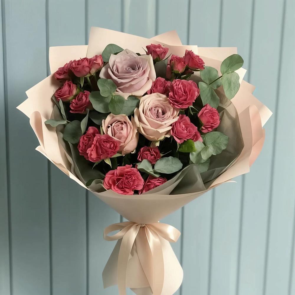 Букет цветов из: Гвоздики и Розы в Вешки