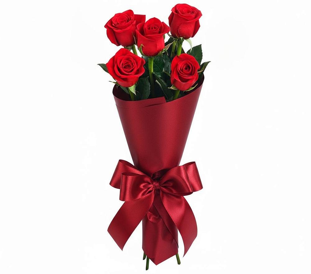 Букет 5 Красных роз Эдлесс Лав в Вешки