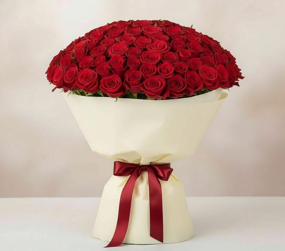 Букет 101 Красная роза Милано в Вешки
