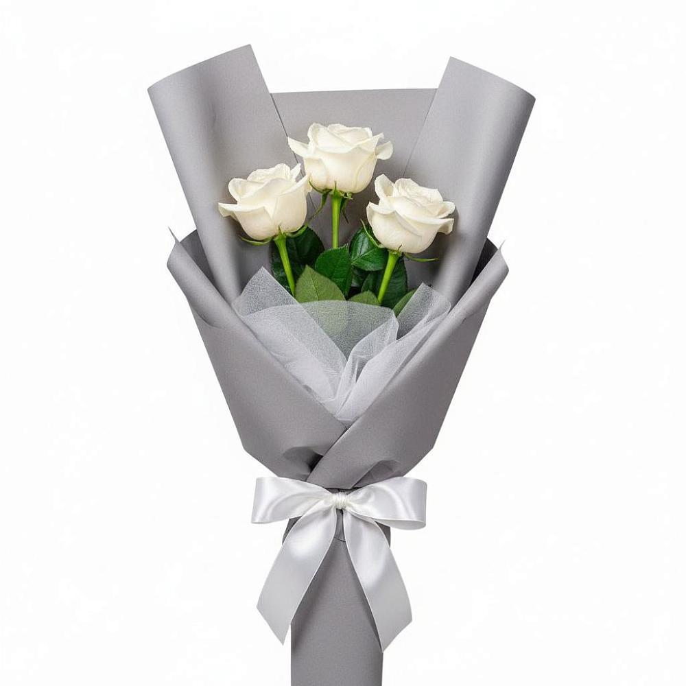 Букет 3 белые розы в Вешки