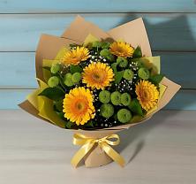 Букет цветов из:  Герберы и Хризантемы в Вешки