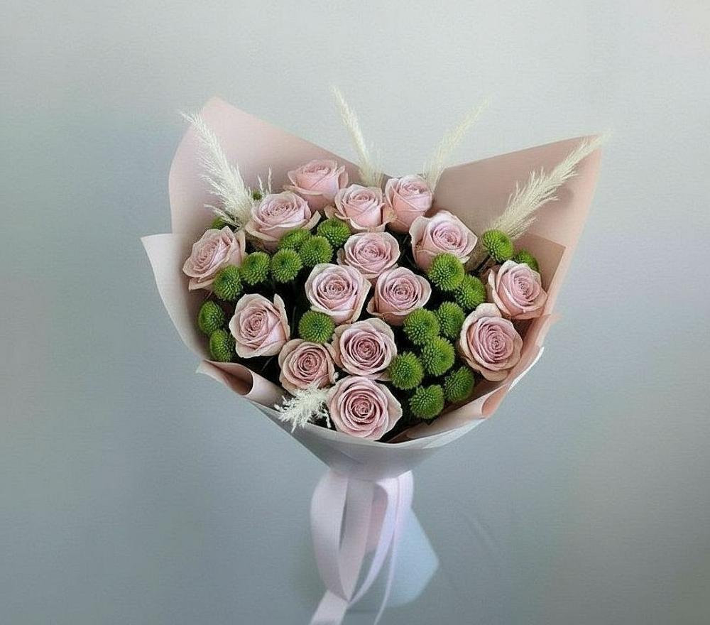 Букет цветов из: Розы и Хризантемы в Вешки