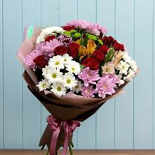 Букет цветов из:  Розы, Хризантемы и Альстромерии в Вешки