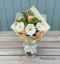 Букет цветов из:  Герберы, Розы и Хризантемы в Вешки
