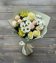 Букет цветов из:  Альстромерии, Розы и Хризантемы в Вешки