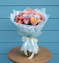 Букет цветов из:  Хризантемы и Розы в Вешки