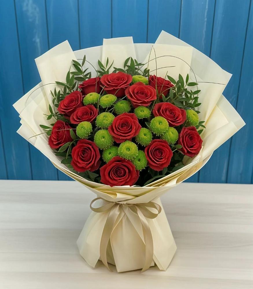 Букет цветов из: Розы и Хризантемы в Вешки