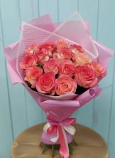 Букет 15 Розовых роз Равель в Вешки